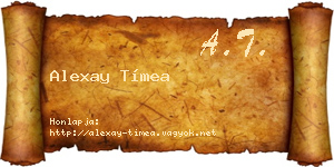 Alexay Tímea névjegykártya